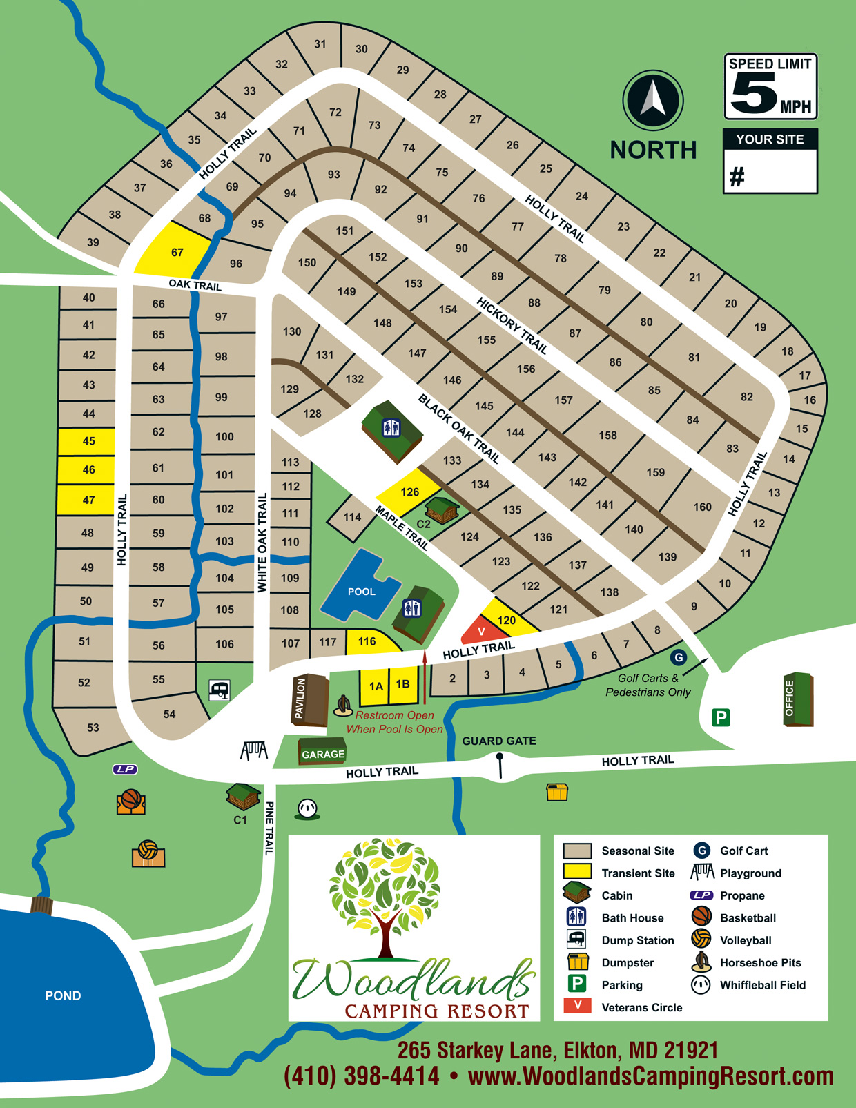 Woodlands Camping Resort : Site Map & Rules